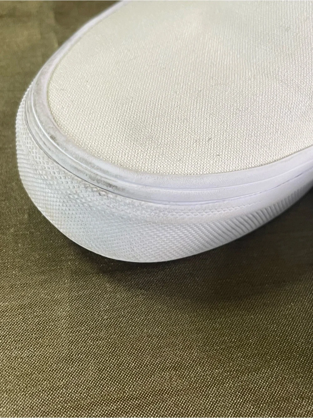 Vans White Canvas Slip-On Shoes Size Womens 7